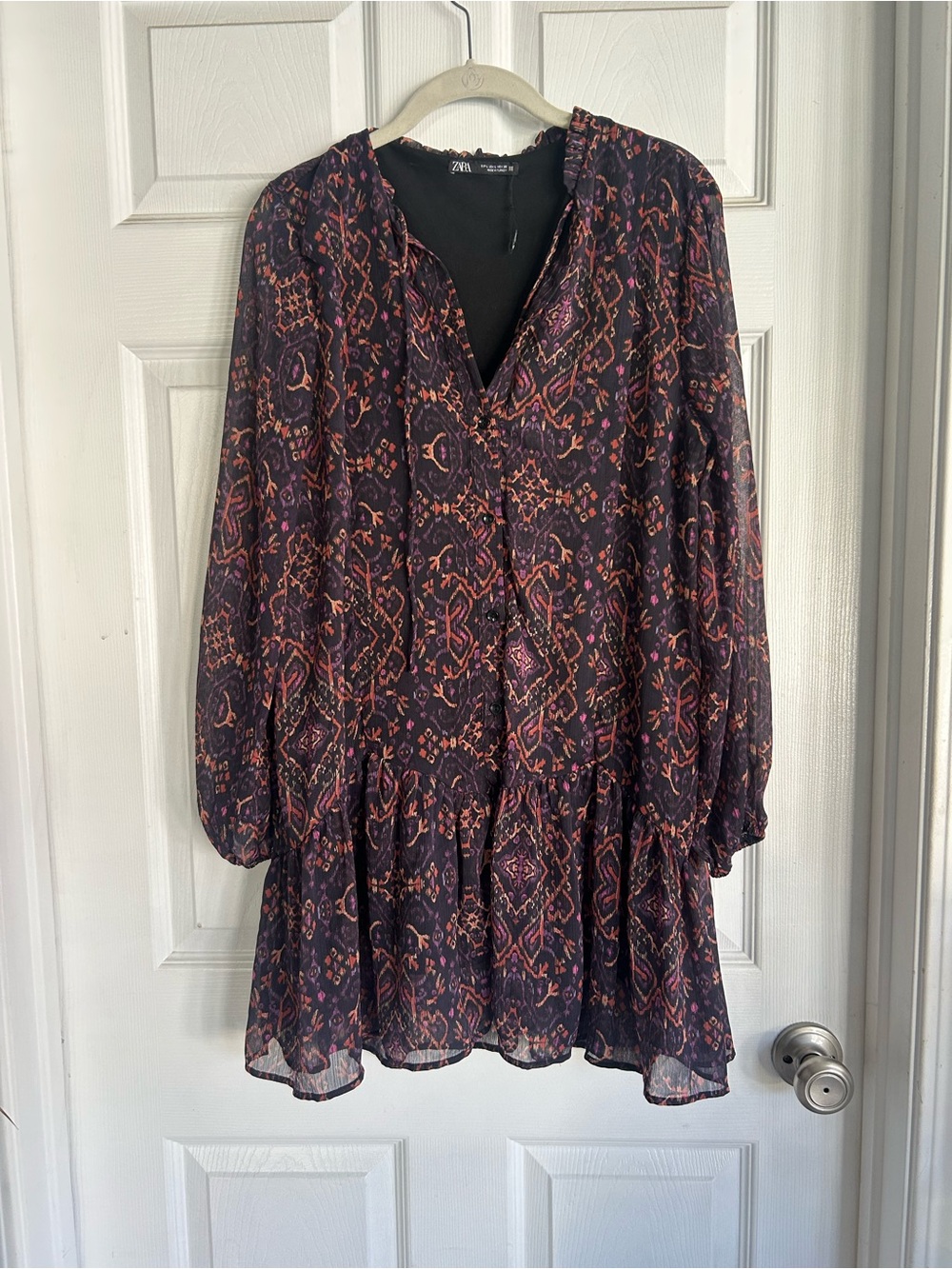 ZARA Ruffle Mini Dress - Picture 2 of 4